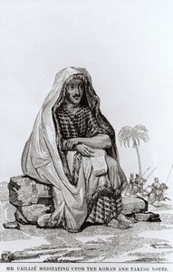 El Sr. Caillie (1799-1838) meditando sobre el Corán y tomando notas
